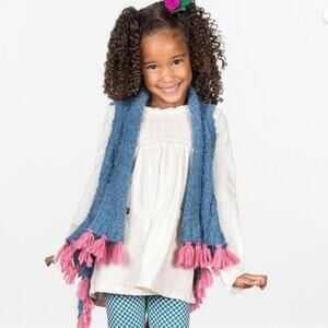 Matilda Jane Mirror Image Vest Size 2 Sleeveless Waterfall Front Tassels Hot Pin